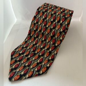 Ermenegildo Zegna Orange, black green Tie 100% Silk
